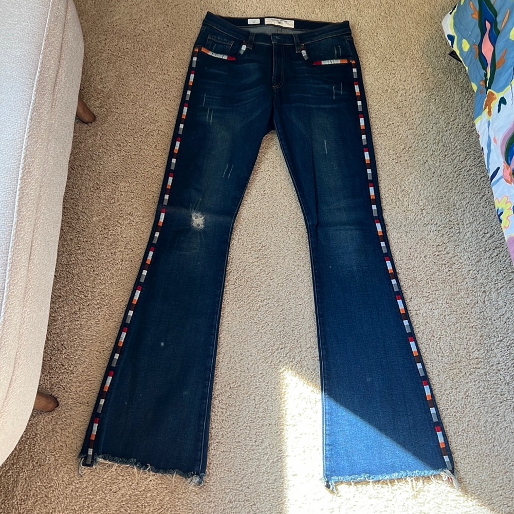 Color stitch Miss Me Vintage flare jeans